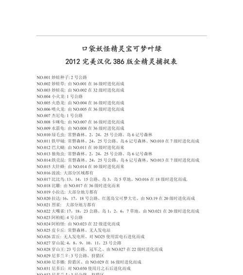 《成为口袋妖怪大师的终极秘籍》（掌握进化技巧，征服训练之路）